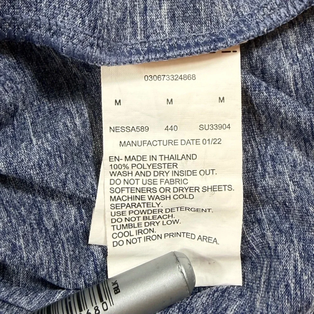 Nike Swim Shirt Mens Medium Dri-FIT UPF 40+ Heathered Blue Performance
